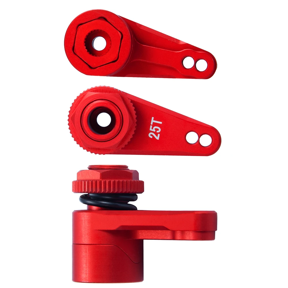 AXSPEED อลูมิเนียม 25T พวงมาลัย Servo ARM Horn สีดําสีแดงสําหรับ 1/10 AXIAL RBX10 AXI03005 RC Crawle รถ Servo อะไหล่อัพเกรด