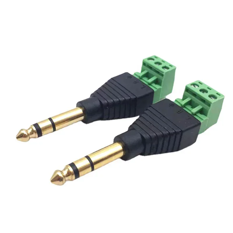 5/20/100PCS 2PIN 3Pin 6.35mm Jack Audio Plug 1/4\