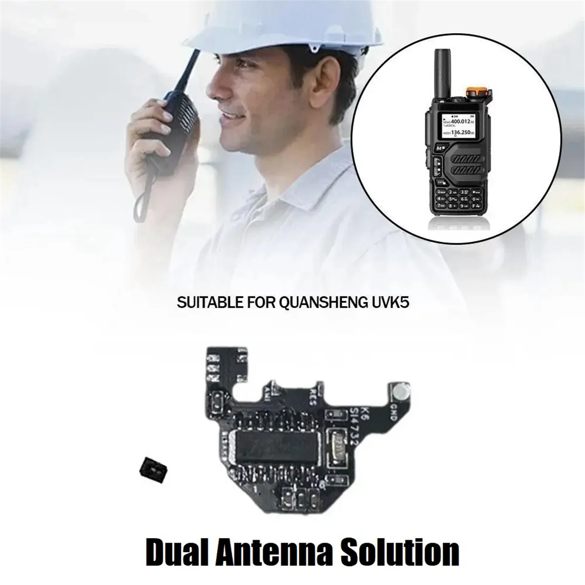 Módulo de radio SI4732 + antena 2xDonut para módulo de modificación de onda corta Quansheng UVK5/UVK6 antena dual