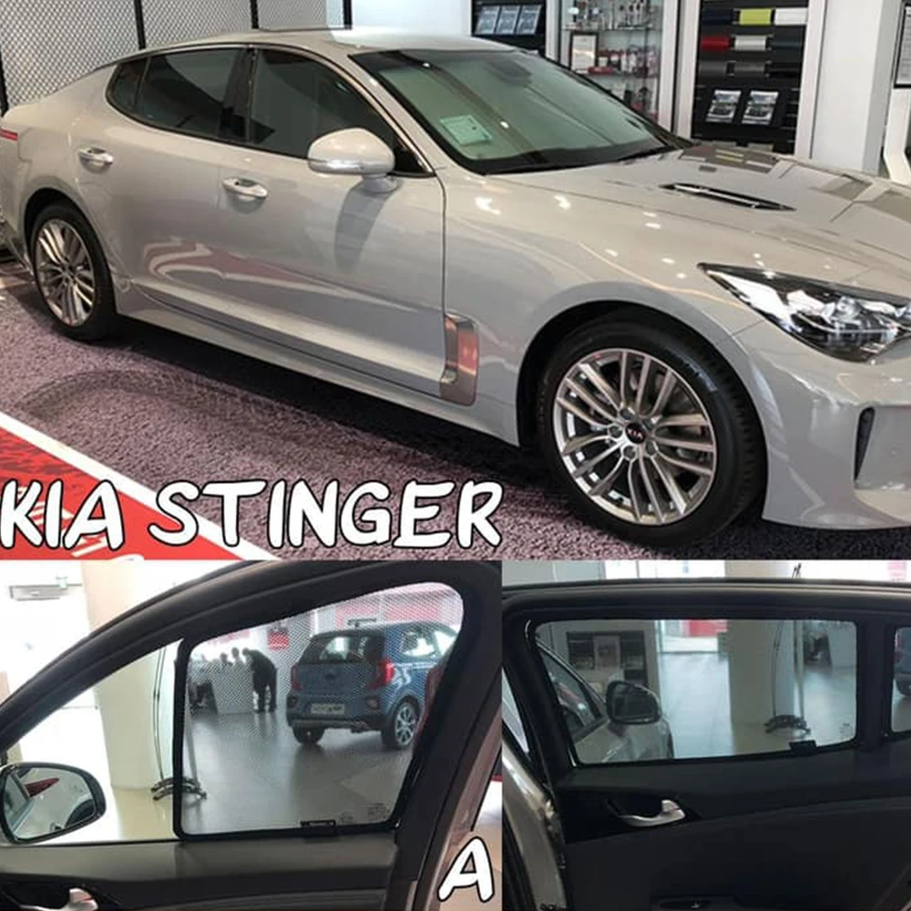 For Kia Stinger 2016-2023 Magnetic Car Sunshade Shield Front Windshield Curtain Rear Side Baby Window Sun Shade Visor