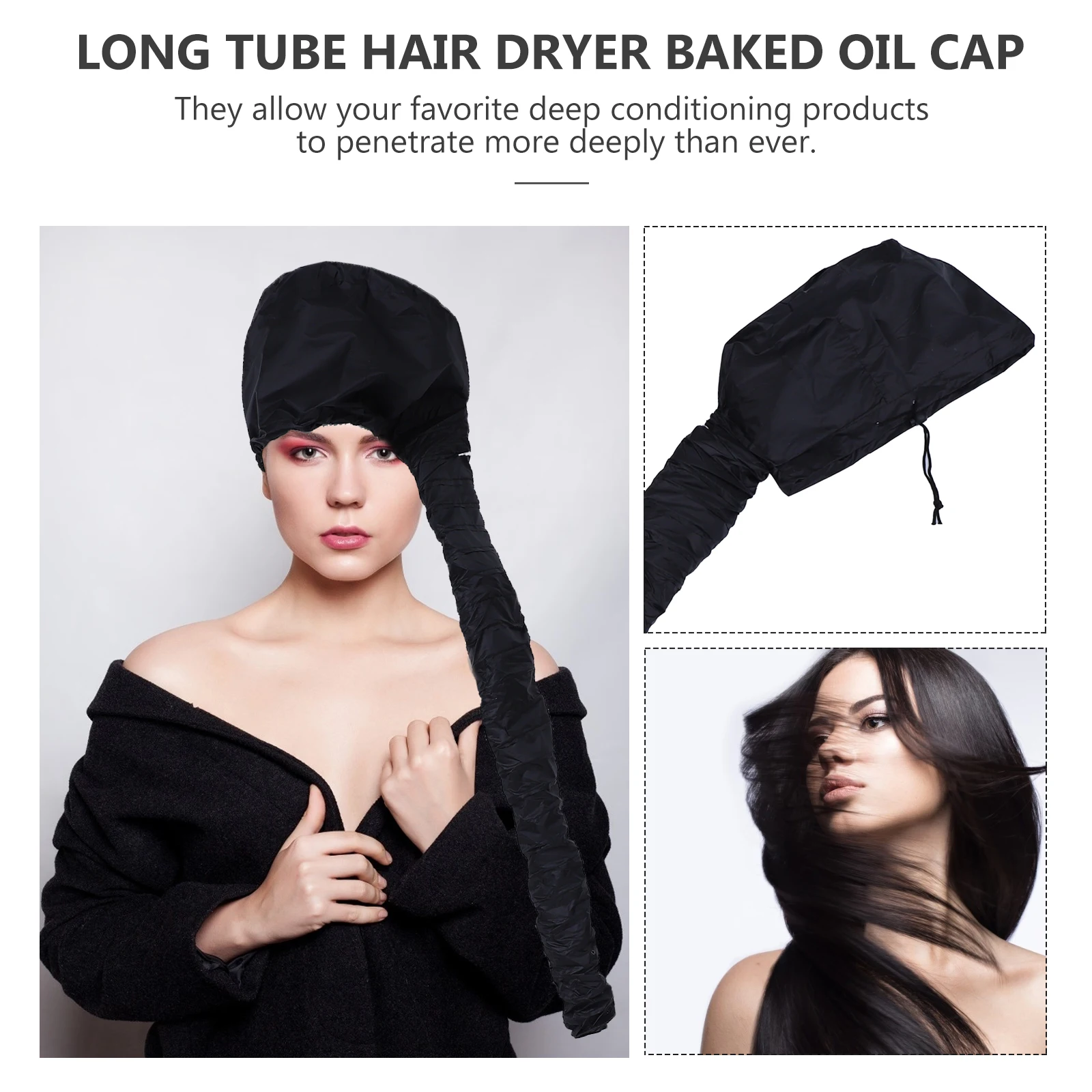 

2pcs Dry Cap 190T Fine Exquisite Styling Heat Home use Elastic Connection Quick Dry Thermal Hair Caps Hair Steamer