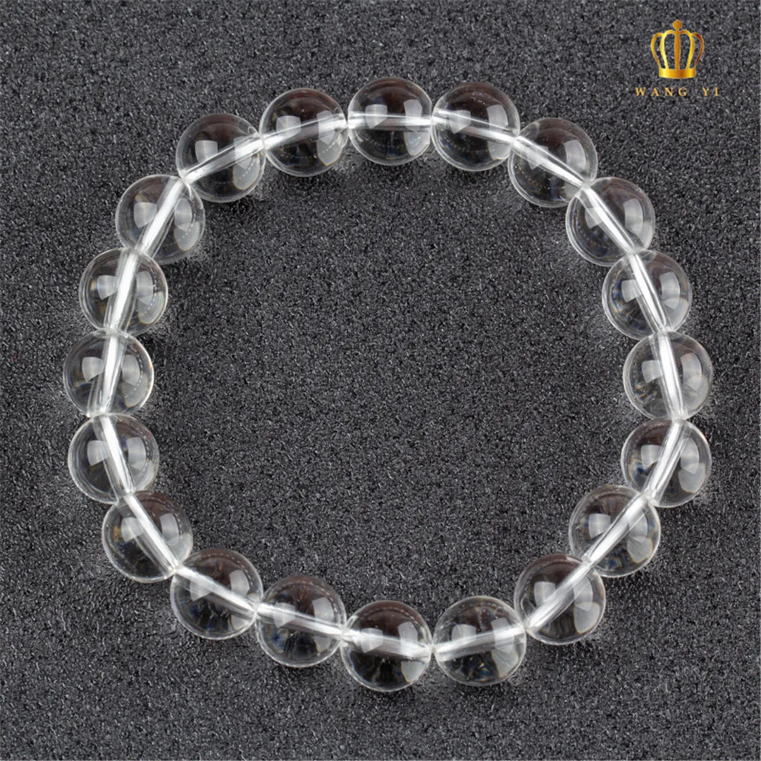 Natural White Rock Crystal Bracelet Jewelry For Women Men Reiki Luck Gift Clear Gemstone Quartz Beads Stone Strands AAAAA 8-16mm