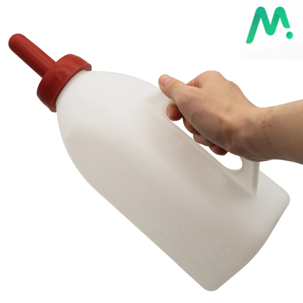 

2L White Milk Bottle for Calf Plastic Calf Lamb Rubber Nipple Milk Bottle Feeding Calves Sheep Cattle And Sheep Feeders