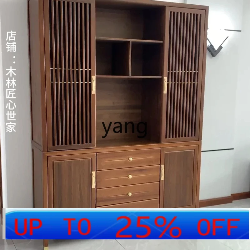 

LH new Chinese ebony dining side cabinet modern living room combination wall wine cabinet solid wood tea display cabinet