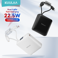 KUULAA Power Bank 10000mAh PD 22.5W Spare Battery Portable Power Bank Portable Charger with USB-C Cable for iPhone 16 15 14 Pro