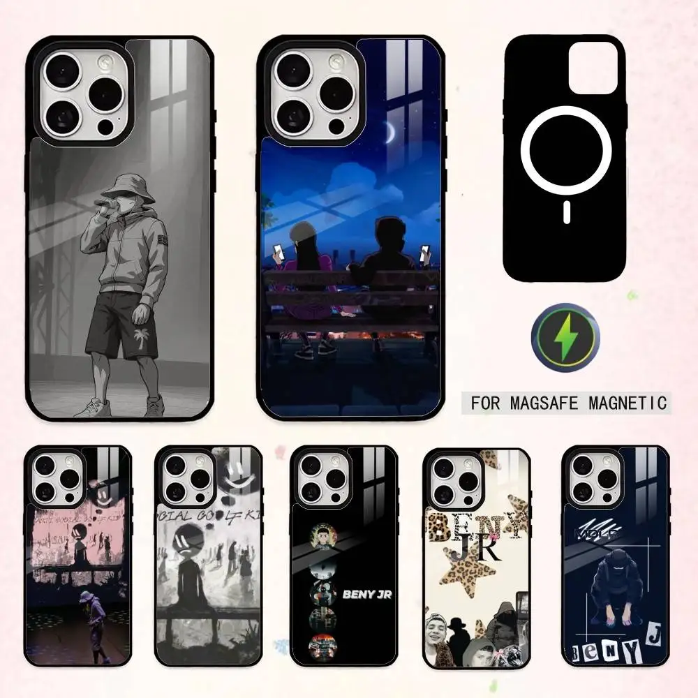

COOL STREET B-BENY JR Rapper Phone Case For iPhone17,16,15,14,13,12,11 Plus,Pro Max Magnetic For Magsafe Wireless Charging