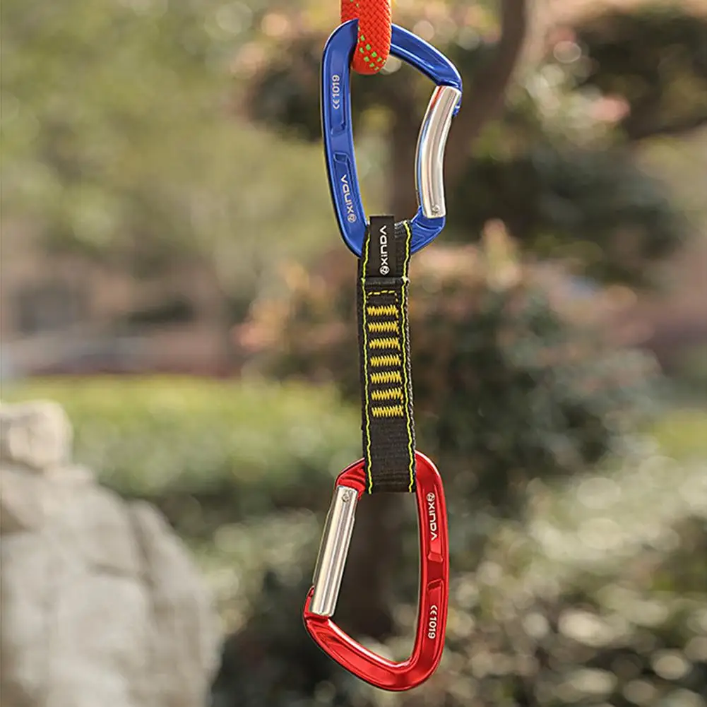 Climbing Webbing 25kN Breaking Tension Downhill Sling Mountaineering Carabiner Connecting Sling Strap Climbing Equipment