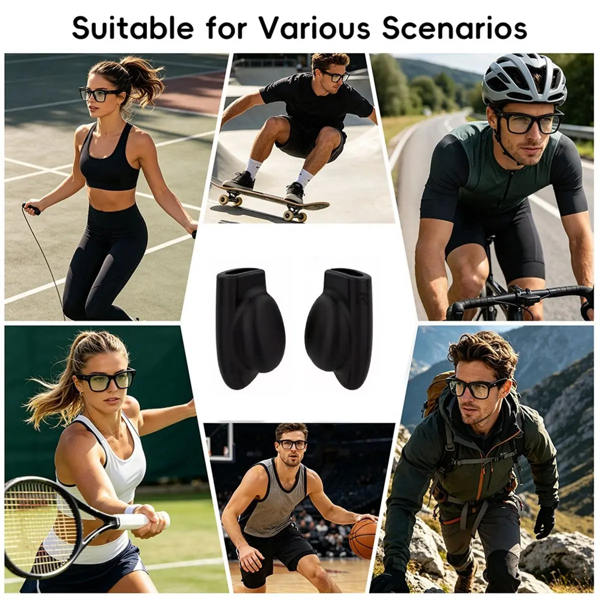 Eyeglass Ear Grip for Skyler Smart Glasses Anti-Slip Silicone Ear Hooks Secure Glasses Temple Tips