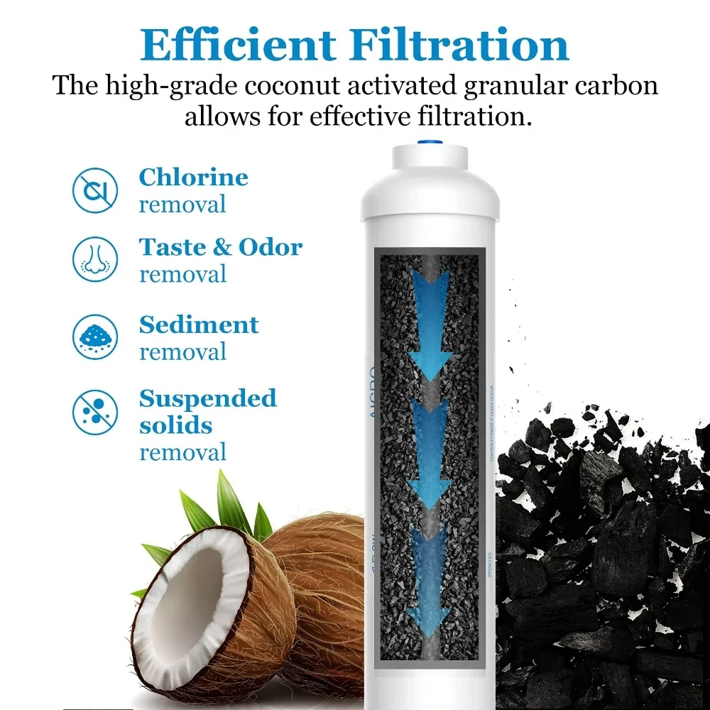 10 Inch Universal Ultrafiltration Kit for Home Water Purification PP Cotton Activated Pre-Post Carbon T33 Interface Filter Clean