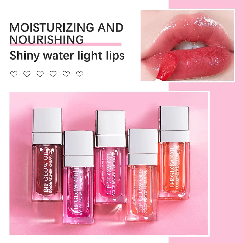 6ml Lippen öl Set Lippen praller Serum BB Lippen feuchtigkeit spendend pralle Lippen Kirsch kernöl pflegende Lip gloss Glas Lippen Make-up Lippenstift