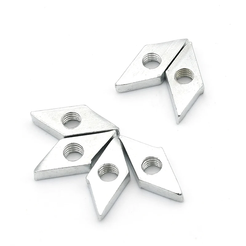 20 قطعة/الوحدة متوازي الجوز M4 M5 M6 M8 الماس المجلفن الزنك مطلي الكربون الصلب كتلة متوافق الجوز لملف الألومنيوم