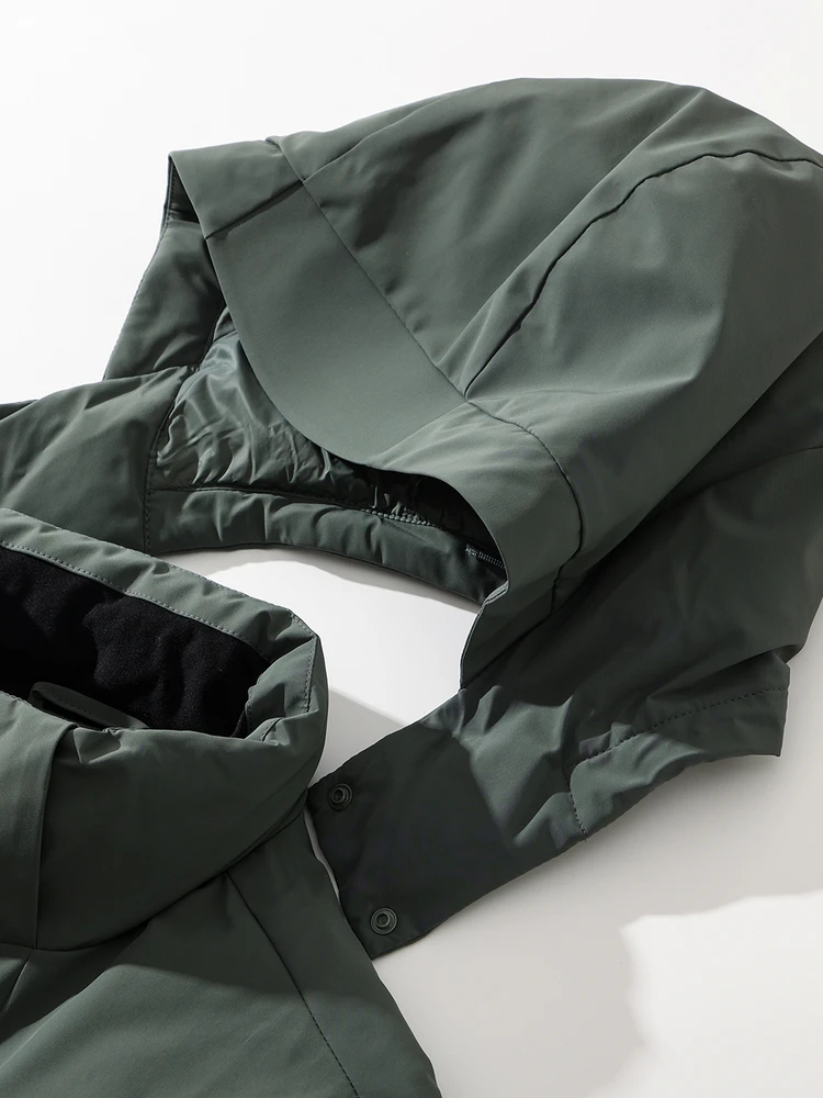 

Men's Outdoor Winter Jaet 90 Goose down Waterproof Warm Hooded Luxury Lightweight Nylon Fabric Zipper Closure Long Sve Coat