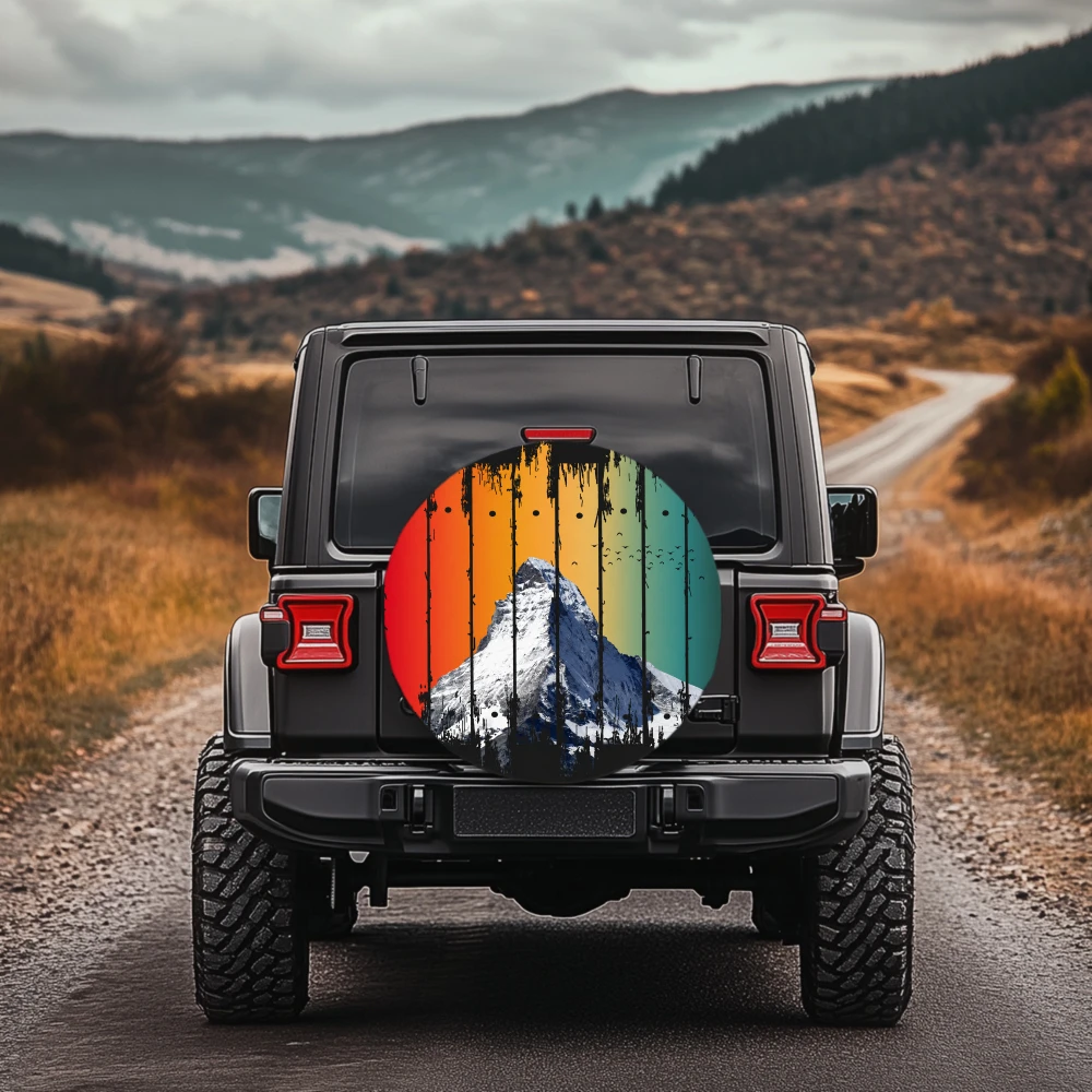 1pc 30/34 Inch Multi Functional Spare Tire Cover For Jeep Trailer RV Offroad Truck Camper Vehicles With Durable Elastic Edge Eas