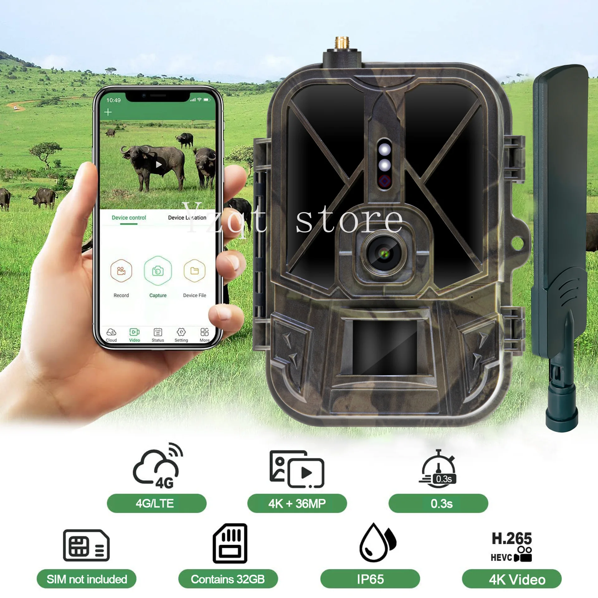 Real 4K 4G Outdoor Tracking Camera HC-940Pro-Li Remote Mobile Control Support FTP/Mail