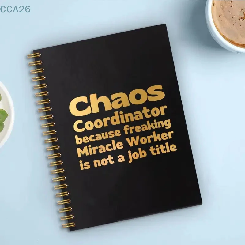 Chaos Coordinator Humorous Quote Notebook Golden Spiral-Bound Hardcover Office & School Supplies Ideal Gift For Friends