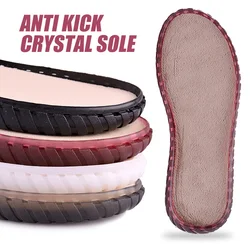 1 Pair Hand-stitched Anti-kick Transparent Soles Anti-slip Wear-resistant Velvet Soft Rubber Soles Shoe Patch Repair Replacement