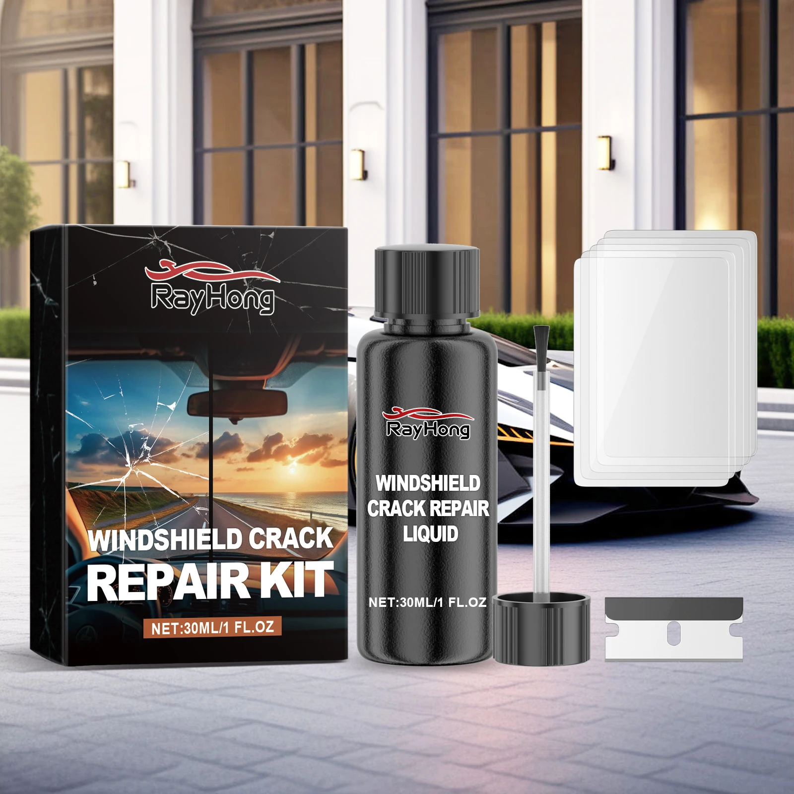 

Комплект для ремонта лобового стекла, 30 мл, комплект для ремонта трещин, жидкость для ремонта трещин на лобовом стекле автомобиля для чипсов и трещин