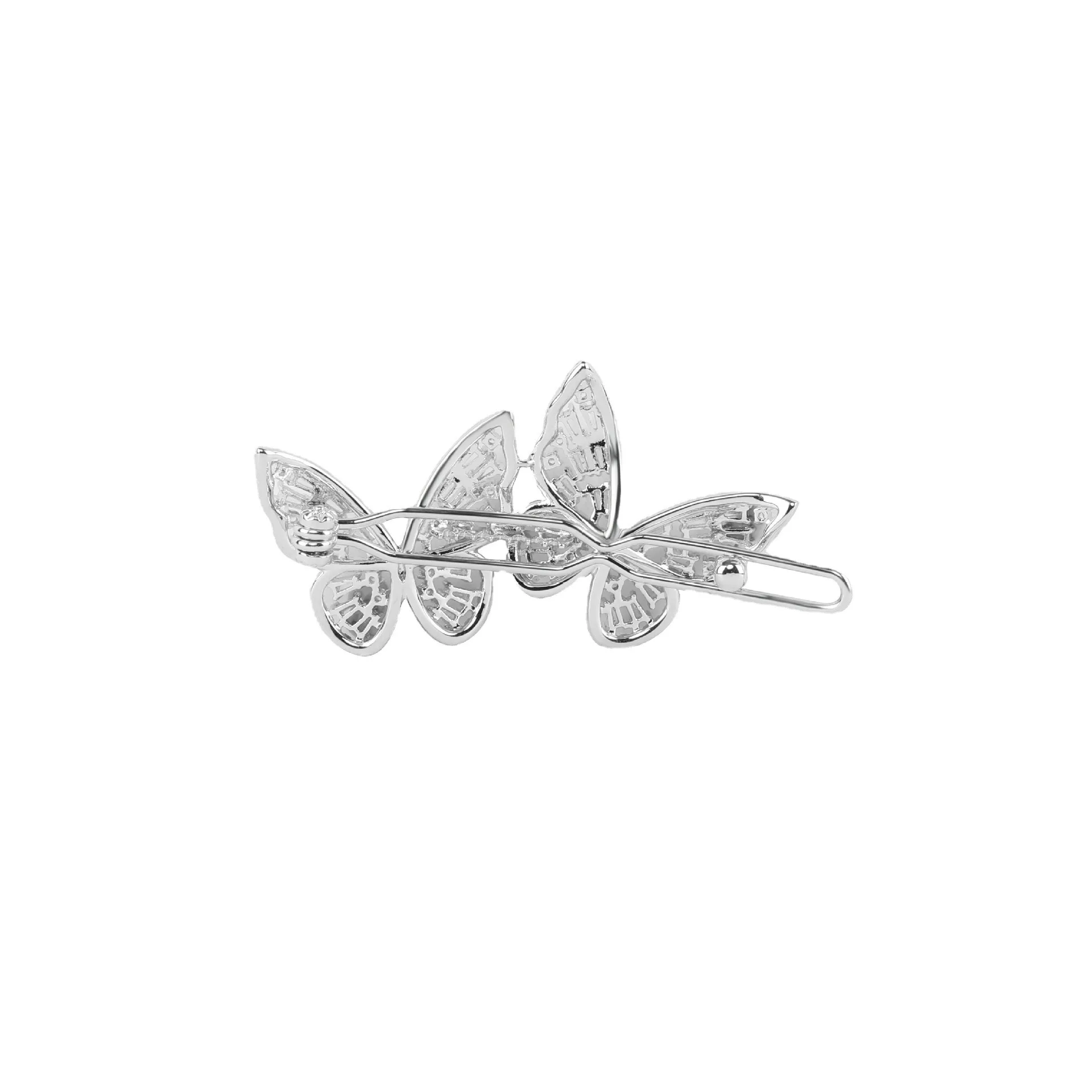 

Irregular Liquid Metal Hairpin Butterfly Zircon Hair Clips Girl Fashion Silver Bang Clip For Women Hair Accessories