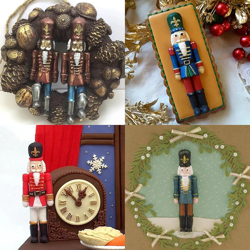 Nutcracker Soldier Fondant Silicone Mold Christmas Baking Chocolate Mould For Cake Decoration Candy Dessert Gum Paste Sugar Tool