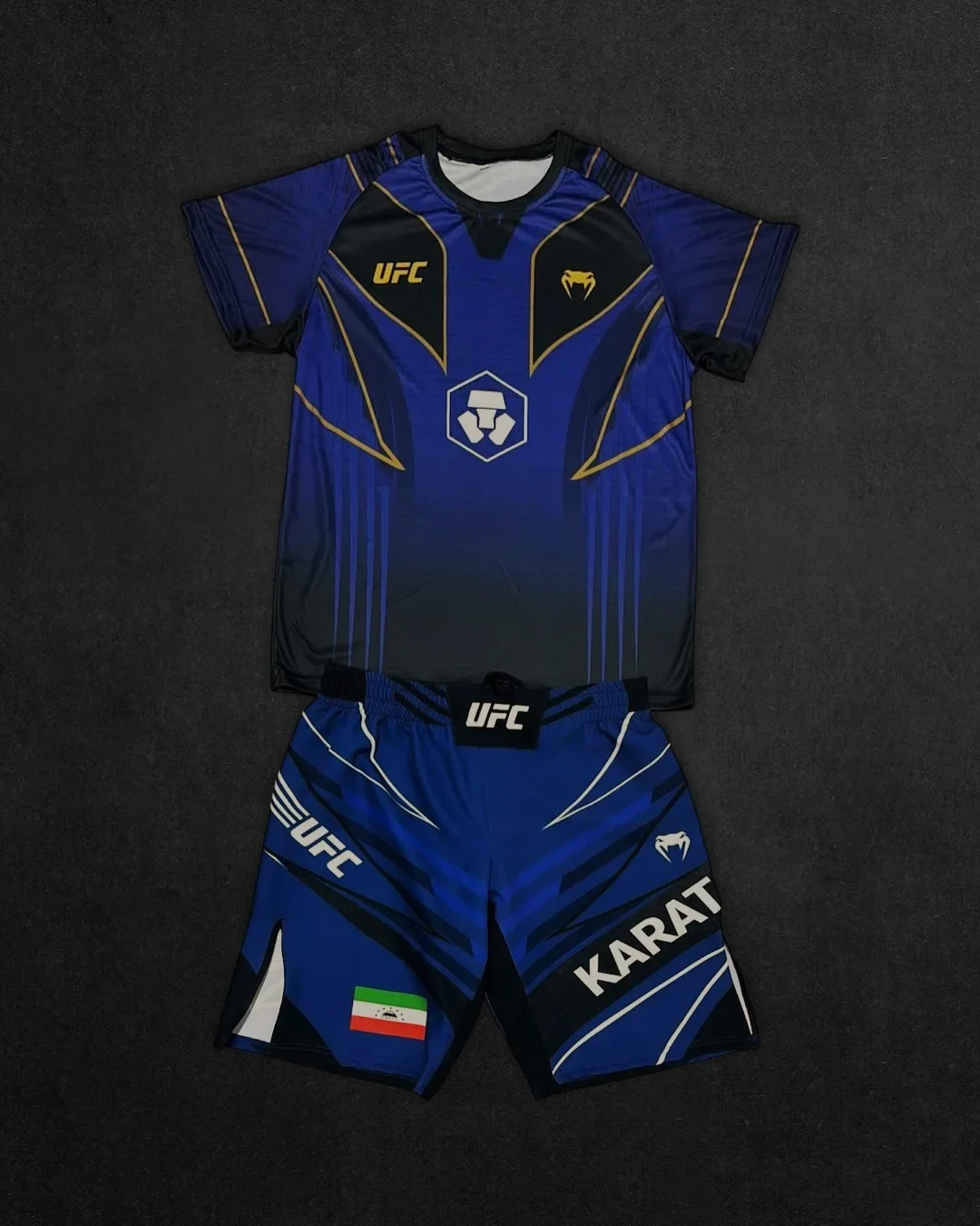 Conjunto de Camiseta e Shorts de Boxe Respirável Masculino UFC Top Oleg Taktarov para Luta, Corrida e Fitness com Absorção de Suor