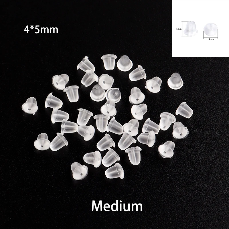 200/500Pcs Silikon Ohrring Zurück Stopper Transparent Stud Ohrring Stecker Für DIY Schmuck Machen Ohrring Zubehör