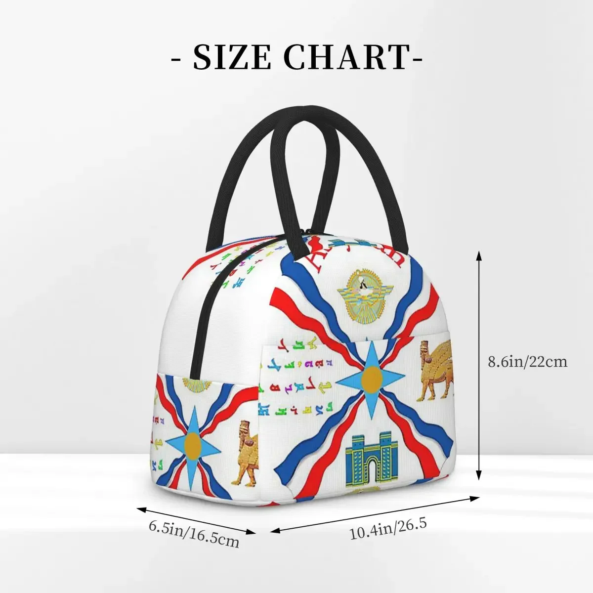 Luxury Assyrian Suryoyo Flag Insulated Lunch Bag for Women Children Portable Food Boxes Thermal Lunch Box Tote