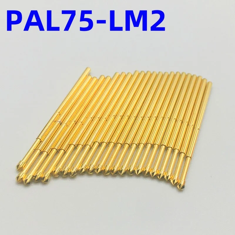 100PCS PAL75-LM2 Spring Test Probe PAL75-LM Test Pin Test Tool 33.35mm 1.02mm Gold Needle Tip 1.3mm Pogo Pin PL75-LM PL75-LM2