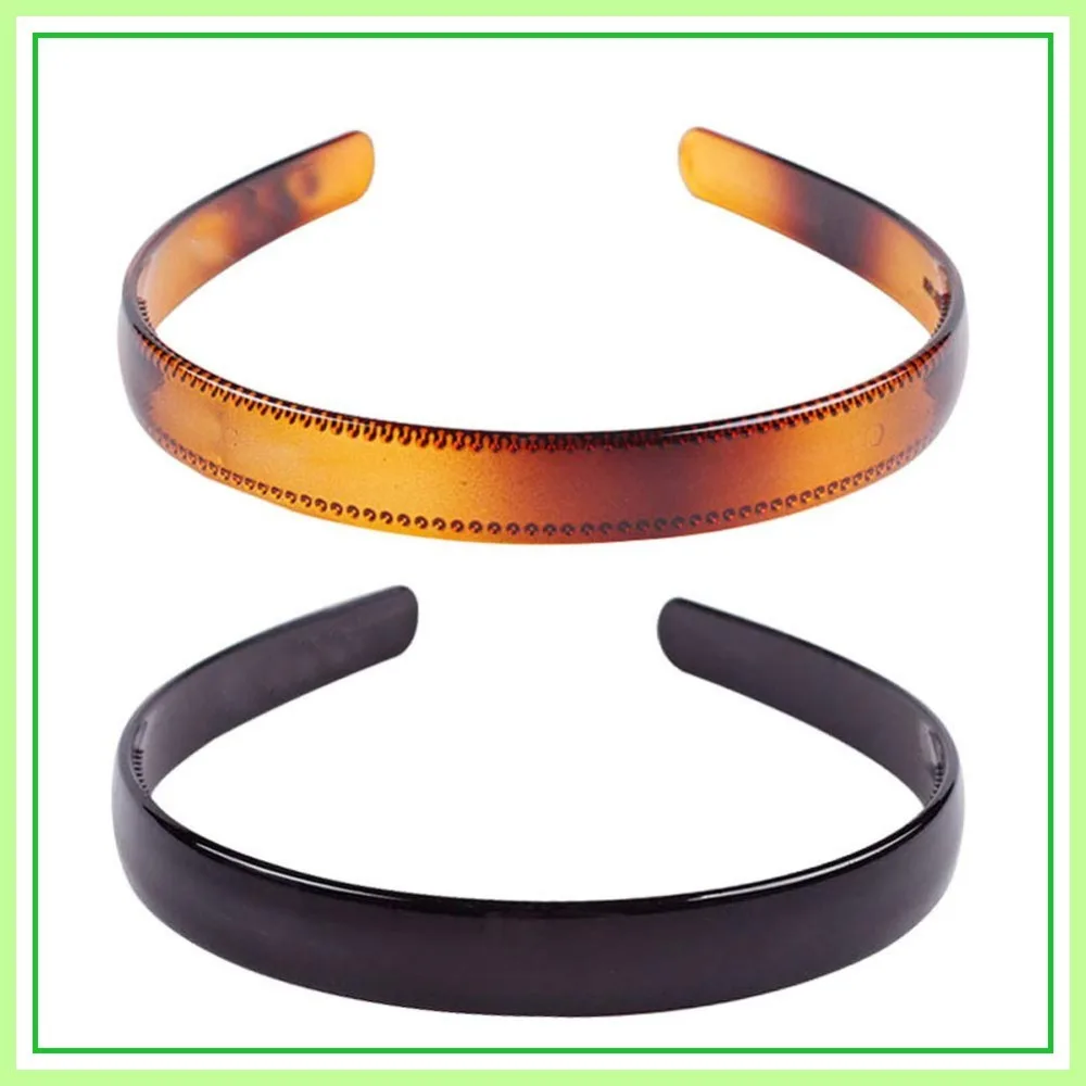 

Set of 2 Simple Fashion Plastic Headbands Fine Tooth Hair Hoops for Women Ladies
