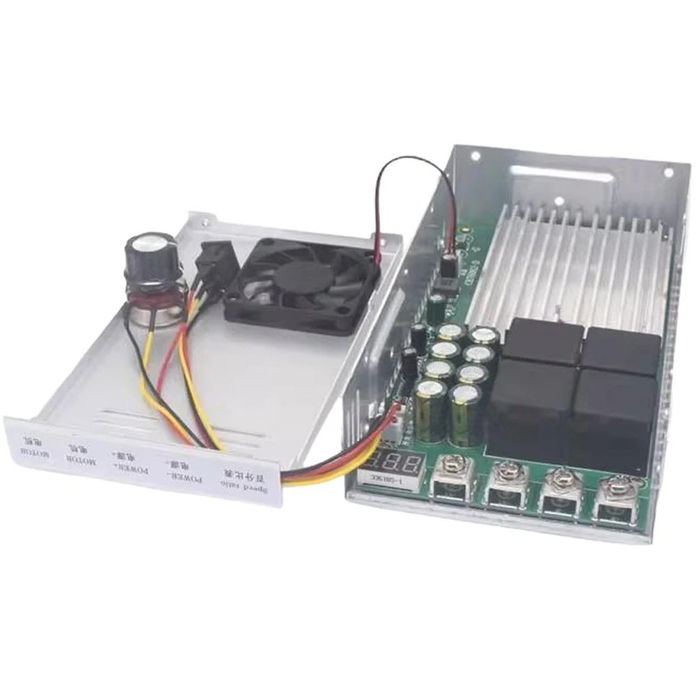 DC12-48V 200A Brushed Motor Speed Controller Bidirectional Forward Reverse 0-100% Speed Regulation Potentiometer Motor Governor