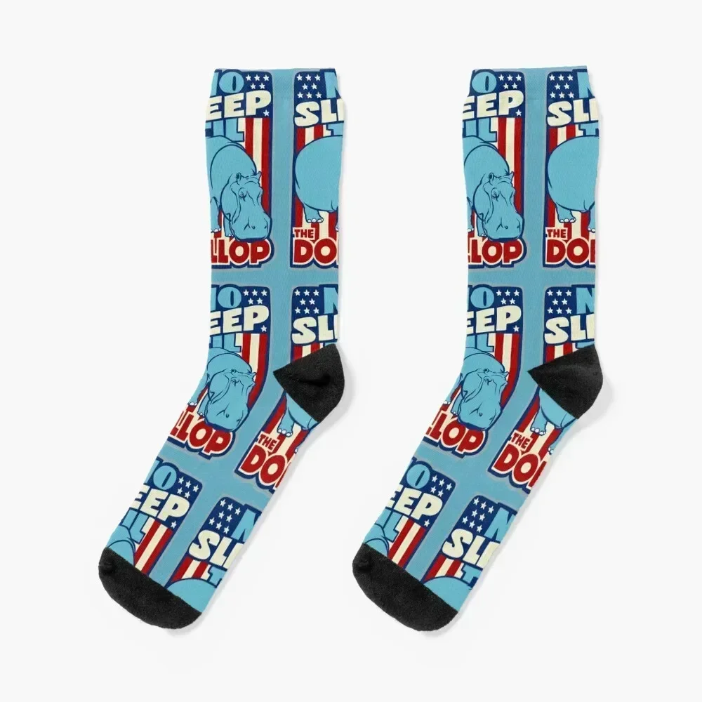 DOLLOP: No Sleep Til Hippo (simple) Socks Lots snow warm winter Children's Socks Man Women's