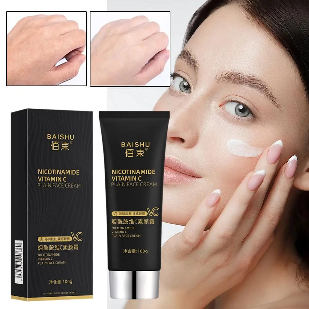 Krim pencerah riasan Nude alami tidak lengket krim penyegar pelembap nikotinamida Concealer pencerah U2Y1