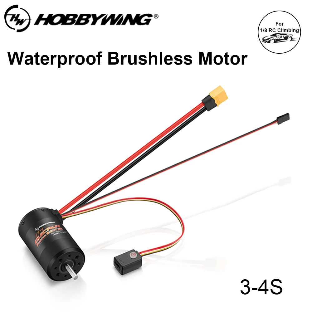 

Бесщеточный двигатель Hobbywing 2IN1 с ESC 60A, мотор 1800KV, система FOC, 2-4S, водонепроницаемость IP67, для радиоуправляемых краулеров 1/8
