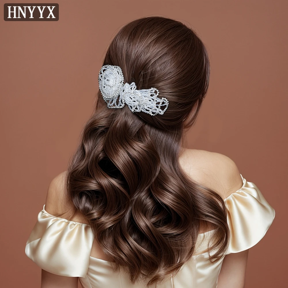 

HNYYX Crystal Flower Hairclip Shiny Rhinestone Hairpin Fashion Luxury Hair Accessories Wedding Tiara Party Headwear Women A109