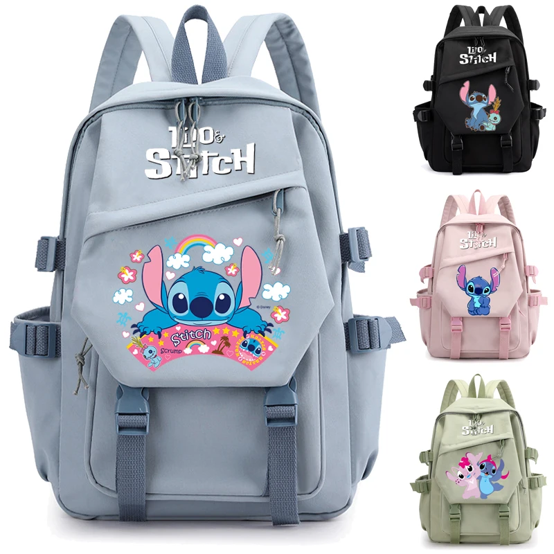 Mochila De Lilo Stitch para mujer, morral Escolar para estudiantes y adolescentes, bolsas de libros para niño y niña, Mochila Escolar Kawaii de Disney