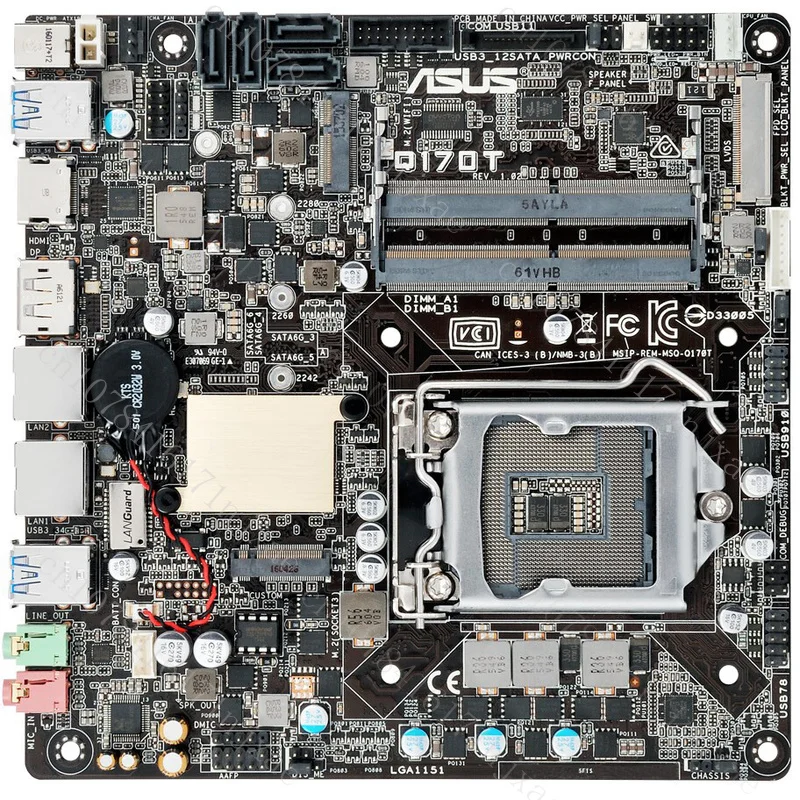 

Материнская плата для ASUS Q170T с поддержкой 1151PIN 32 ГБ Z87 DDR4 HDMI Mini-ITX mini type