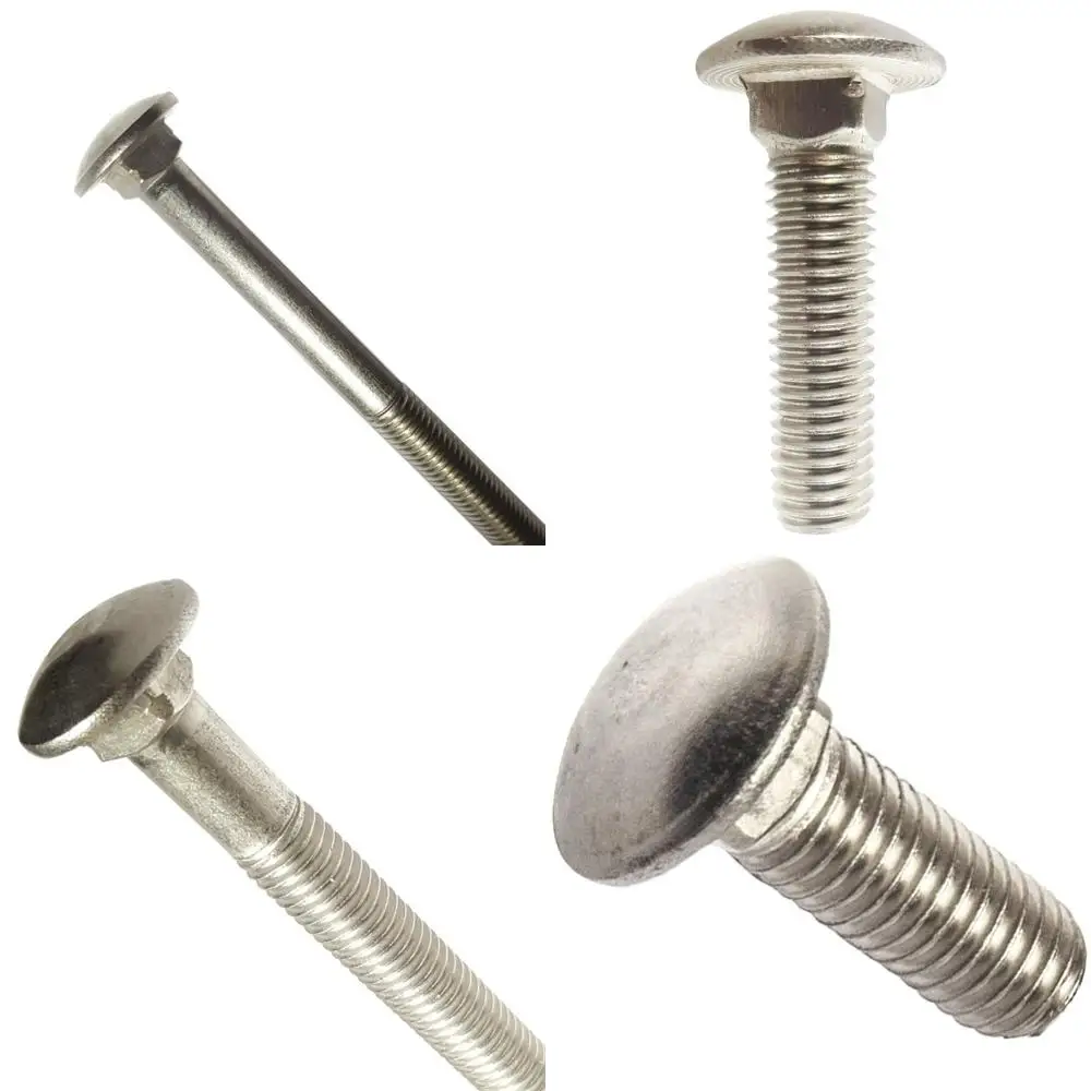 

Stainless Steel 18-8 Partial Thread Round Head Square Neck Flat Point Carriage Bolts, 5/8-11 x 16, Quantity 5, Plain Finish, Hea