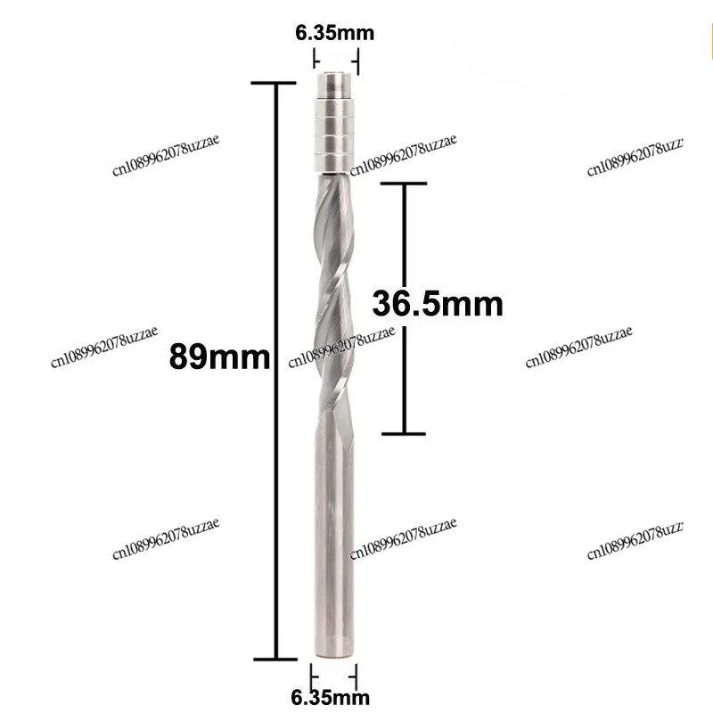 6.35mm Shank Bit Flush Trim Solid Carbide Spiral Template Router Bit Longer Cutting Length 4 Bearing Cnc Woodworking Tools 1PC