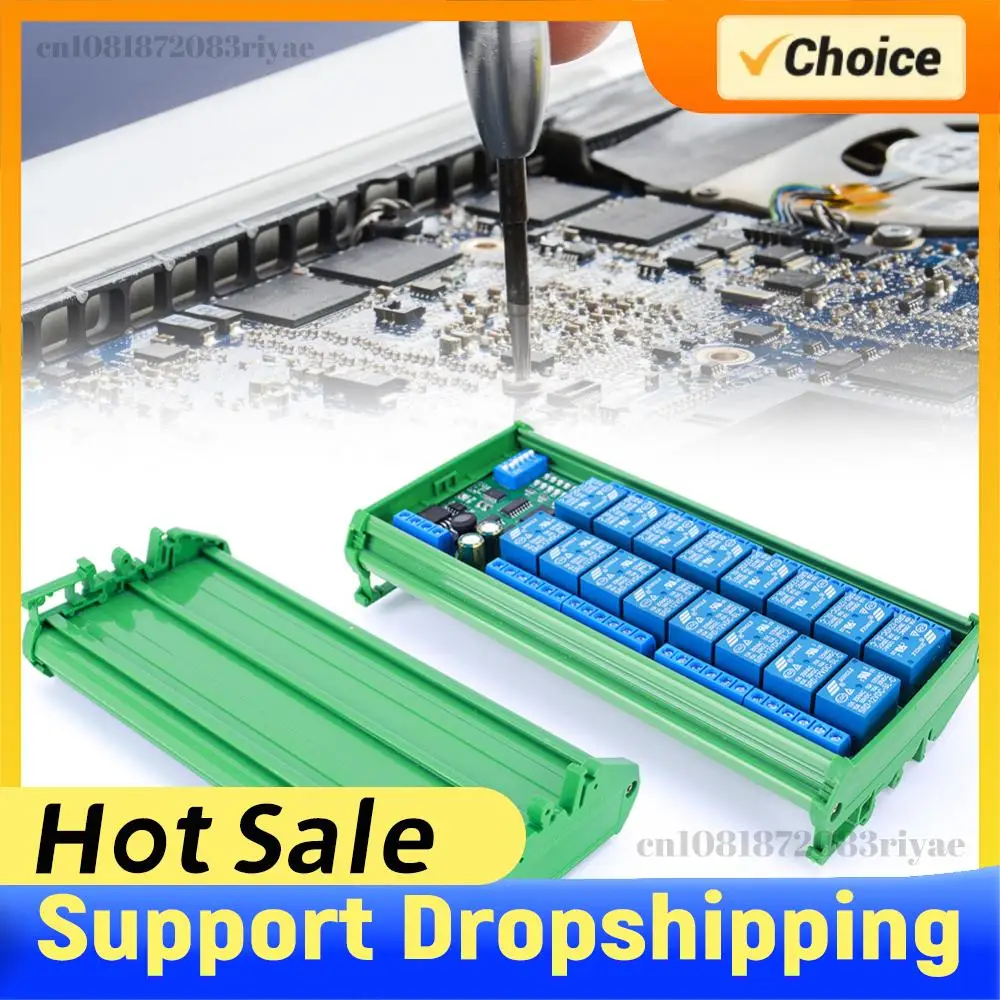 

16 Channel Modbus RTU Switch Module DC 12V RS485 Relay Module Modbus RTU UART Control Switch Board for PLC PTZ Camera Motor LED