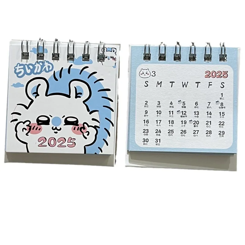 Mini calendrier de dessin animé pour enfants, Chiikawa, Usagi, Hachiware, décoration de bureau, stationnaire étudiant, cadeau Kawaii, 2025