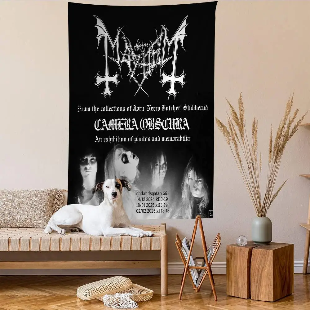Mayhem Scandinavian Metal Music Band Colorful Tapestry Wall Hanging Bohemian Wall Tapestries Mandala Wall Art Decor