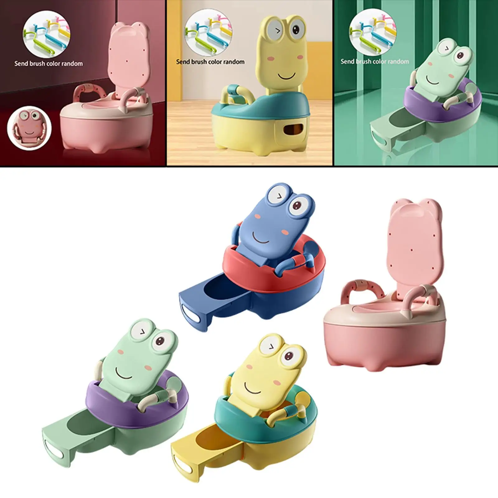 

Baby Toilet Seat with Handles Seat Urinal Pot Comfortable Easy Cleaning for 0-6