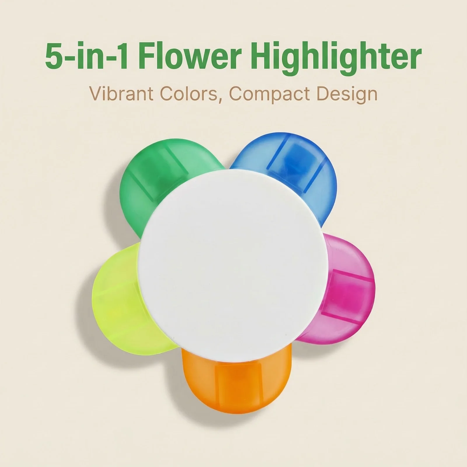 Lot Customize Flower Highlighter Multi Color Petal Shape Fluorescent Marker School Supply Set Office Promotion Gift Logo Print