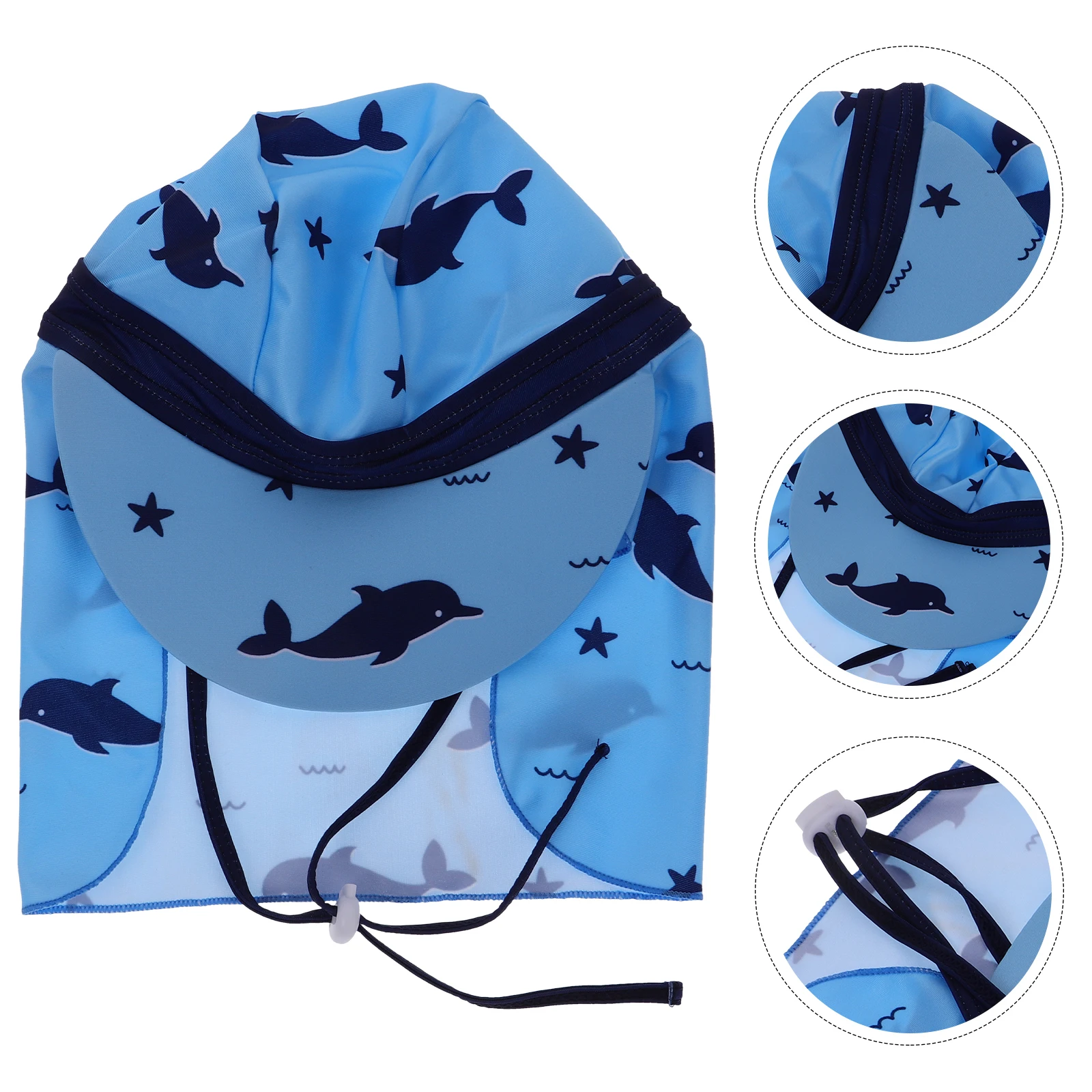 

Break-Proof Kids Sunhat Cap Wide Brim Outdoor Breathable Adjustable Cartoon Hat Durable Polyester Beach Travel Play Decorative