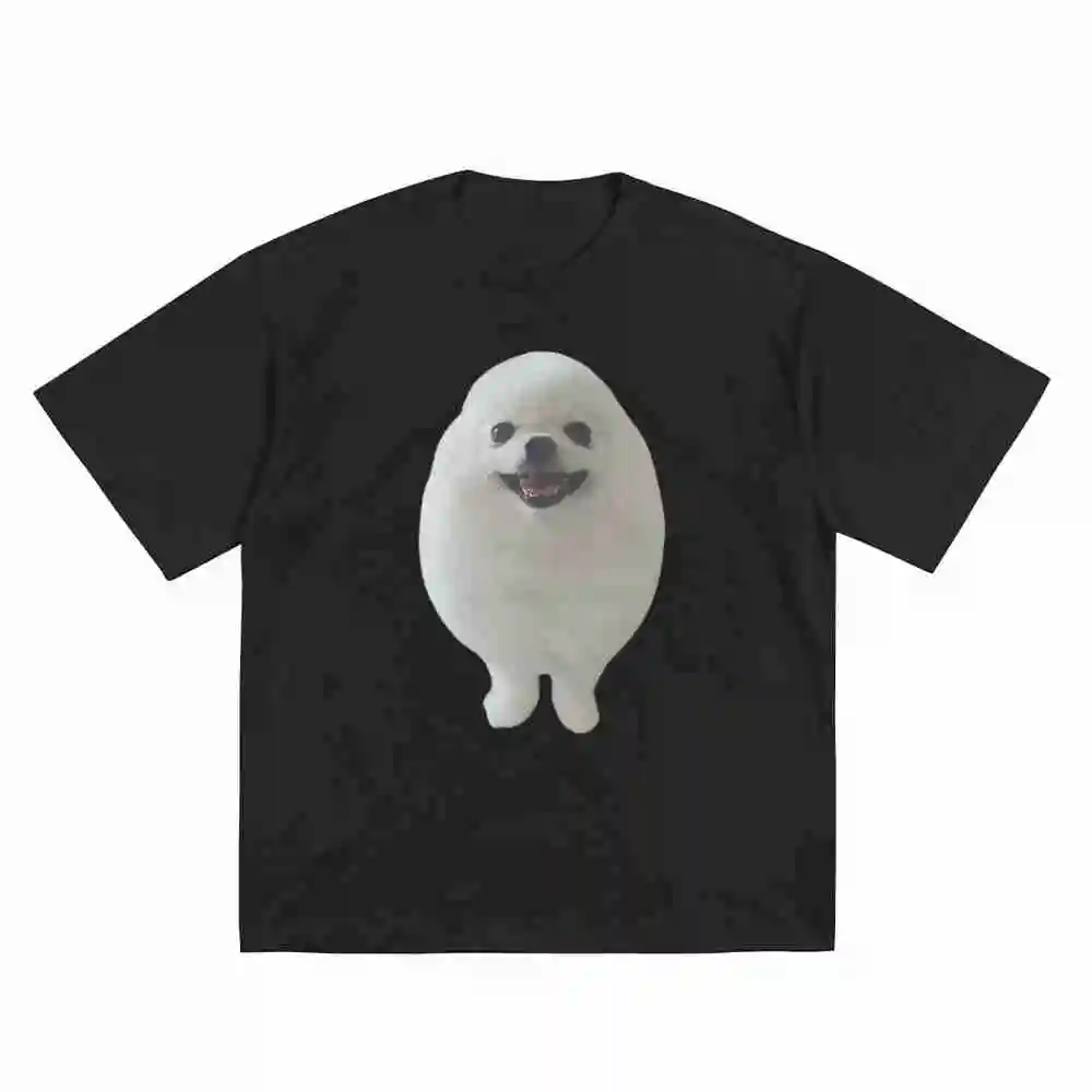 Eggdog Meme Cute Pomeranian Dog Egg Character Short Sleeve Tee 100% Cotton T-Shirt