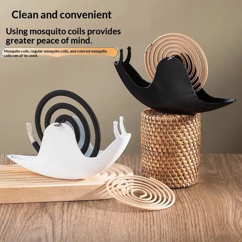 1Creative Household Snail-Shaped Mosquito Incense Holder, Fireproof and Anti-Scalding, Made of Stainless Steel, Flame-Retardant,