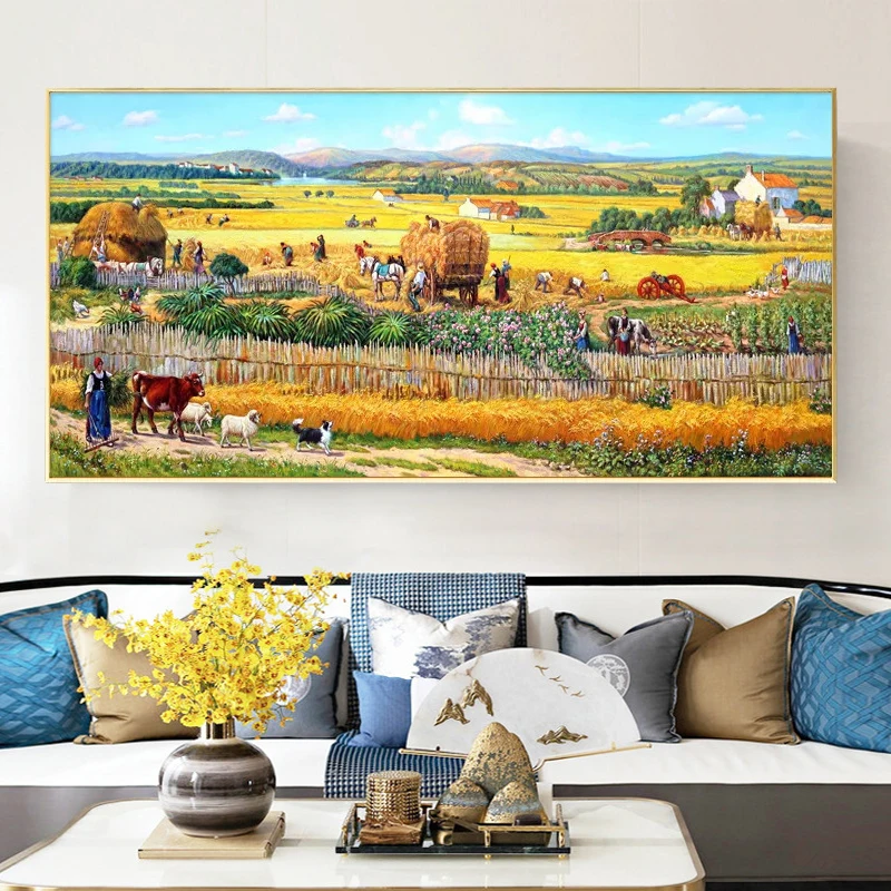 Farmland Bumper Harvest 5D Diamond Painting DIY Full Diamond Embroidery Restaurant Office Home Decor Diamond Cross Stitch Kits