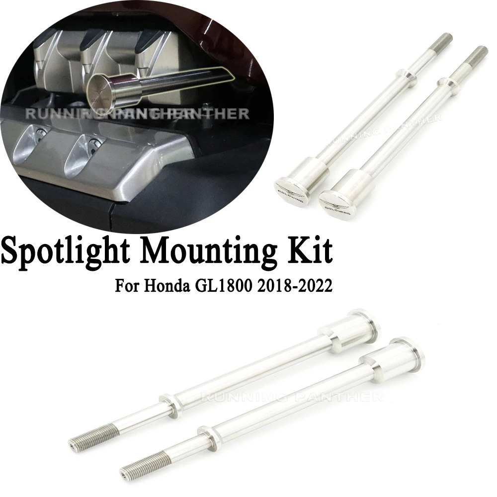 

Motorbike Light Mount Set Brackets Spotlights 304 Stainless Steel For Honda GL1800 2018-2022 Motorcycle Accessories