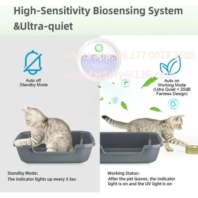 تخصيص الذكية القط رائحة تنقية 4000mAh قابلة للشحن ل القط صندوق نفايات مزيل الروائح الحيوانات الأليفة المرحاض لتنقية الهواء الكلب القط القمامة