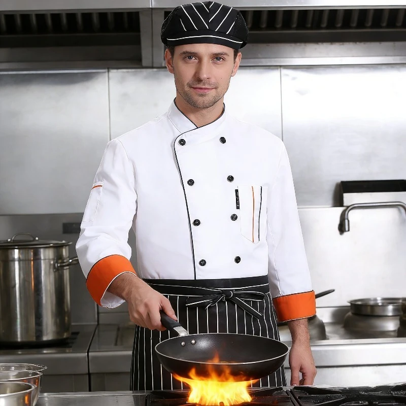 

Мужские поварские куртки, летние, легкие, с коротким рукавом, износостойкая рабочая одежда для кухни, для отеля, ресторана