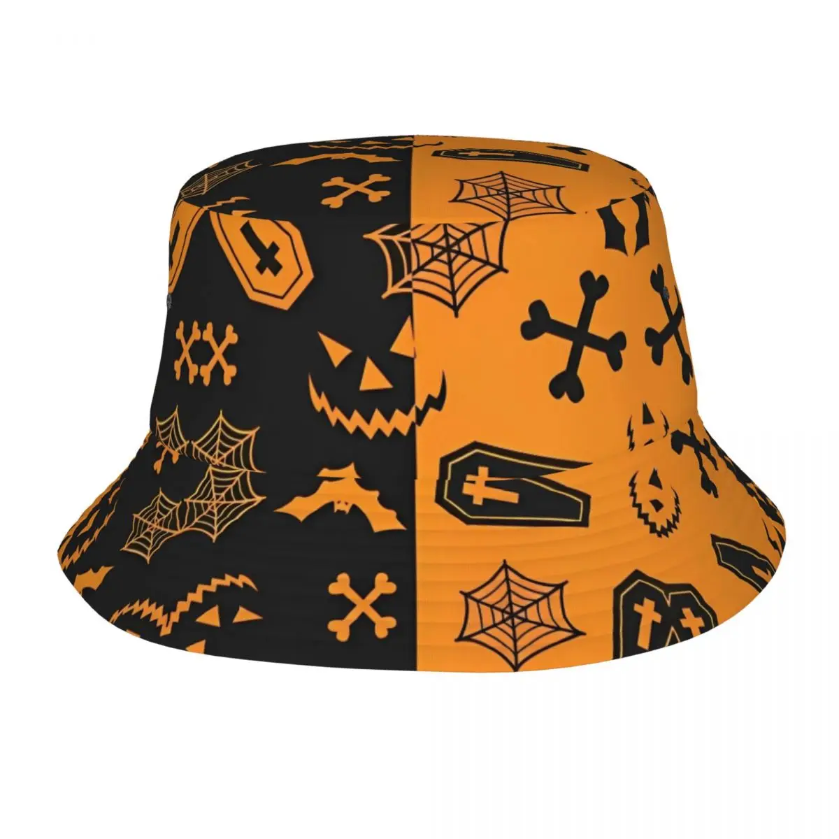 Women Bucket Hat Halloween Pumpkins Ghosts Beach Hatwear Packable Outdoor Fishing Hat Trick or Treat Kawaii Ispoti Birthday Gift